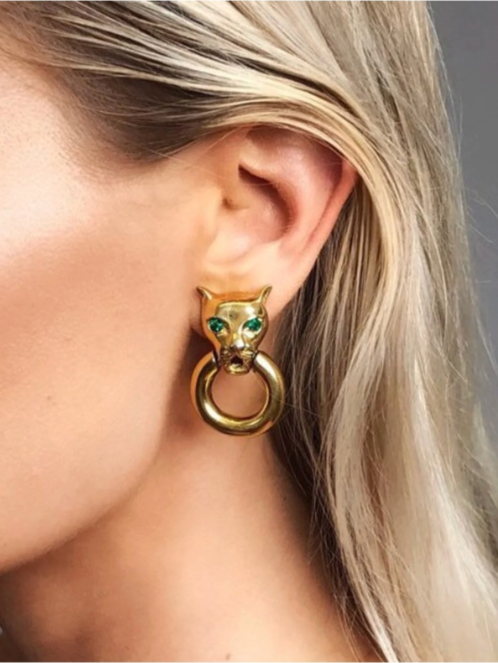 Vintage 1970’s Givenchy Jaguar Panther Pierced Earrings (French Post) - Picture 6 of 6